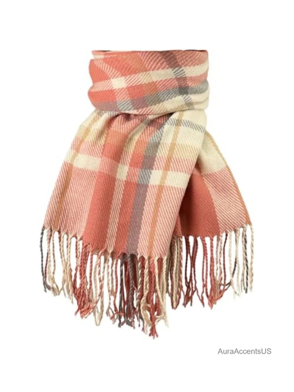 Cashmere Feel Plaid Scarf Shawl Wrap Winter Warm